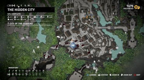 The Hidden City relics, map and backpack locations.